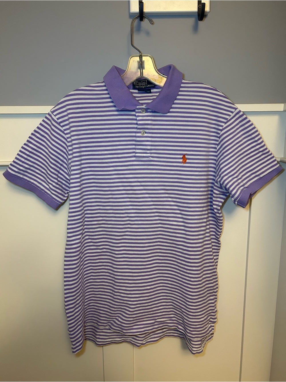 Vintage Polo by Ralph Lauren purple/white striped polo shirt